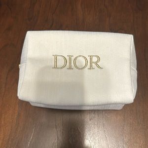 White denim & gold pouch